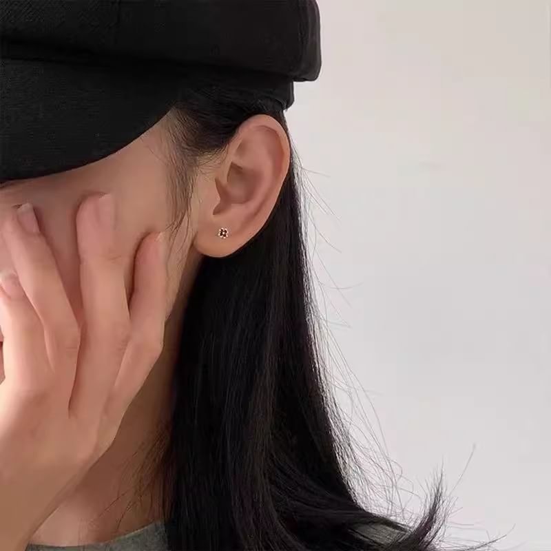 Stud Rhinestone Earring Flower