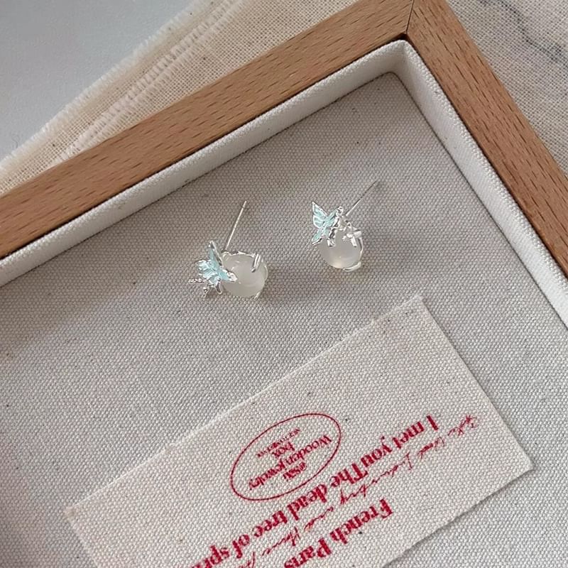 Butterfly Enamel Stud Earring Cabochon