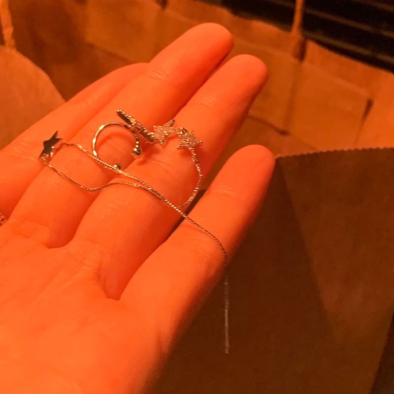 Cuff Star Earring with Ear Rhinestone