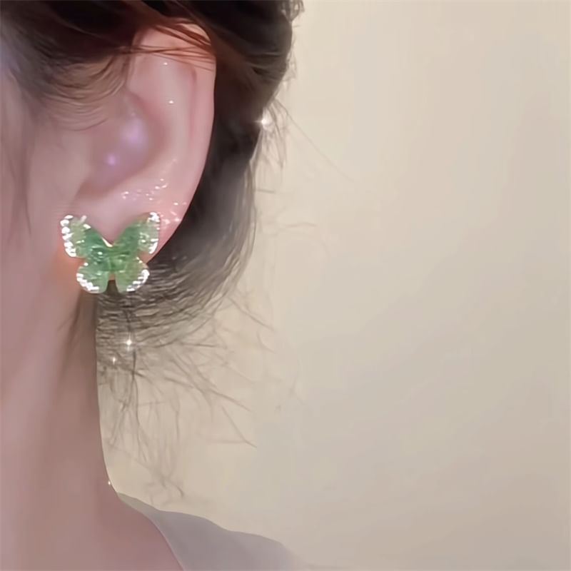Earring Butterfly Rhinestone Stud