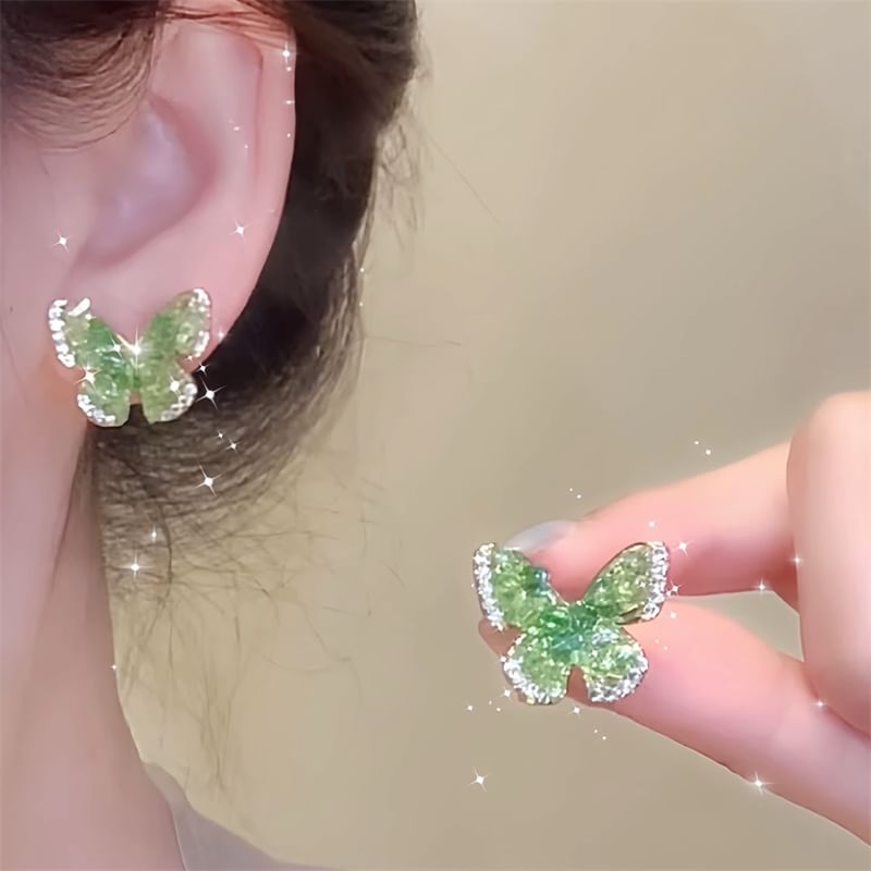 Earring Butterfly Rhinestone Stud