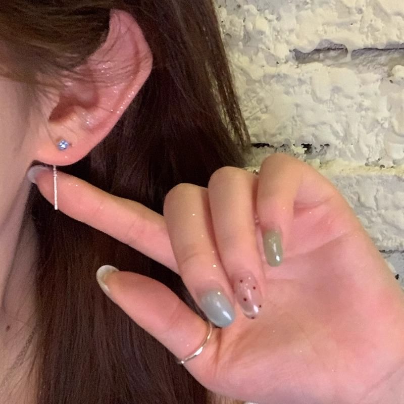 Threader Rhinestone Earring Flower