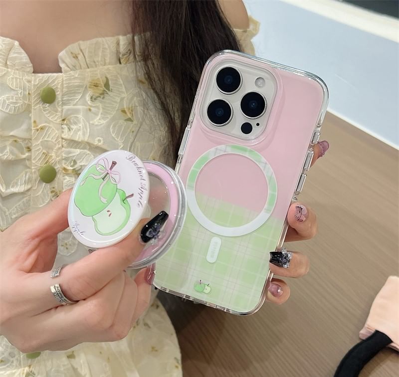 with Magnetic Phone (Compatible Plaid Apple Case MagSafe)