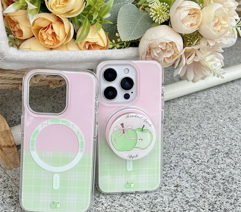 with Magnetic Phone (Compatible Plaid Apple Case MagSafe)