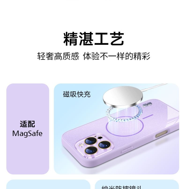 (Compatible Case MagSafe) Magnetic iPhone Glitter with