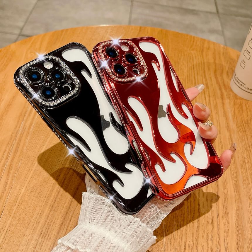 iPhone Rhinestone Case Flame
