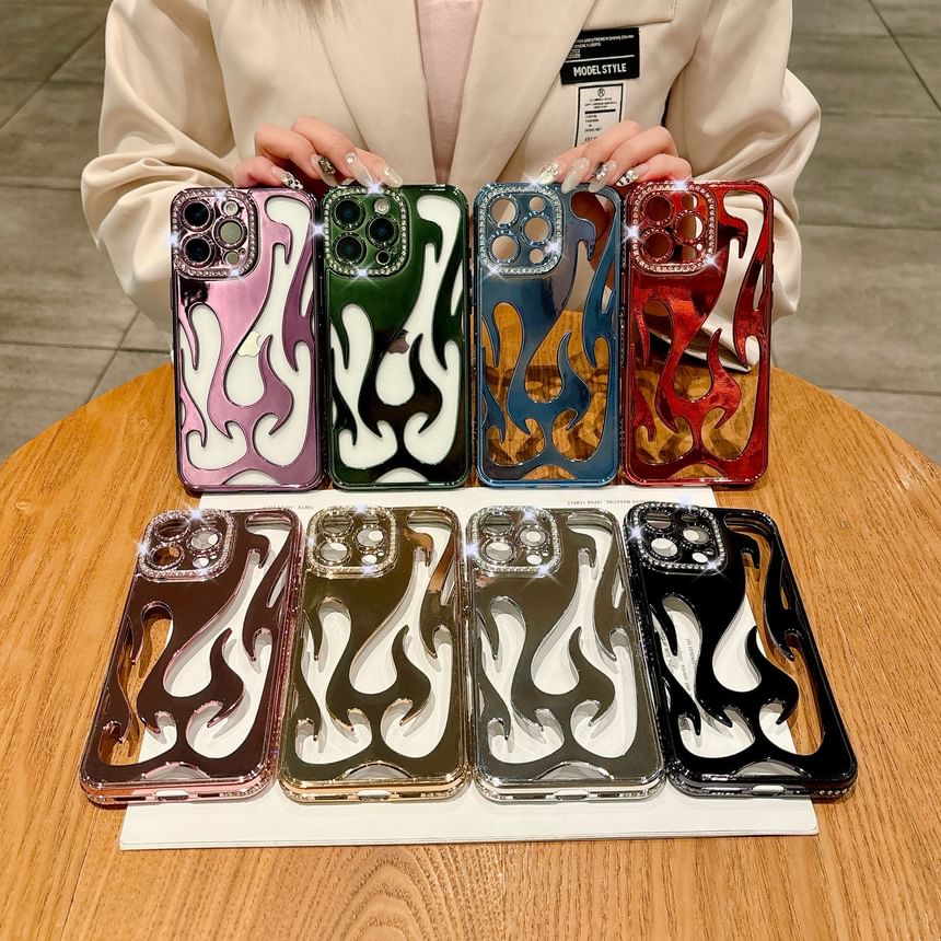 iPhone Rhinestone Case Flame