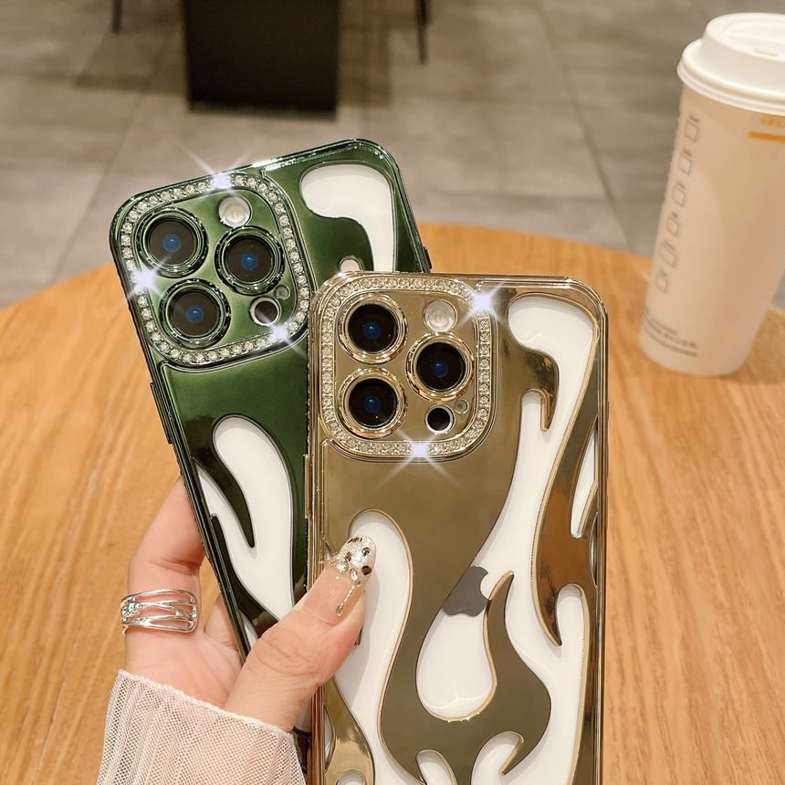 iPhone Rhinestone Case Flame