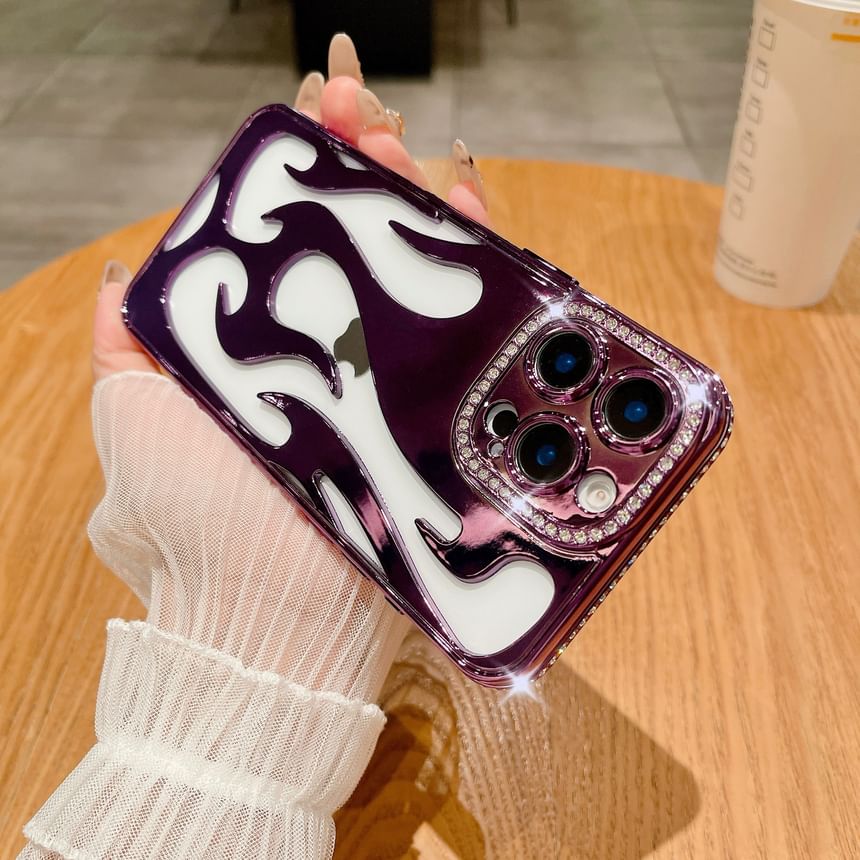 iPhone Rhinestone Case Flame