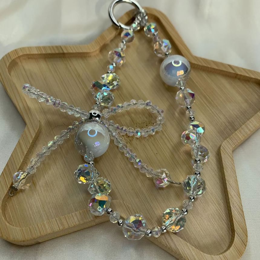 Beaded Strap Phone Faux Bow Crystal Wrist