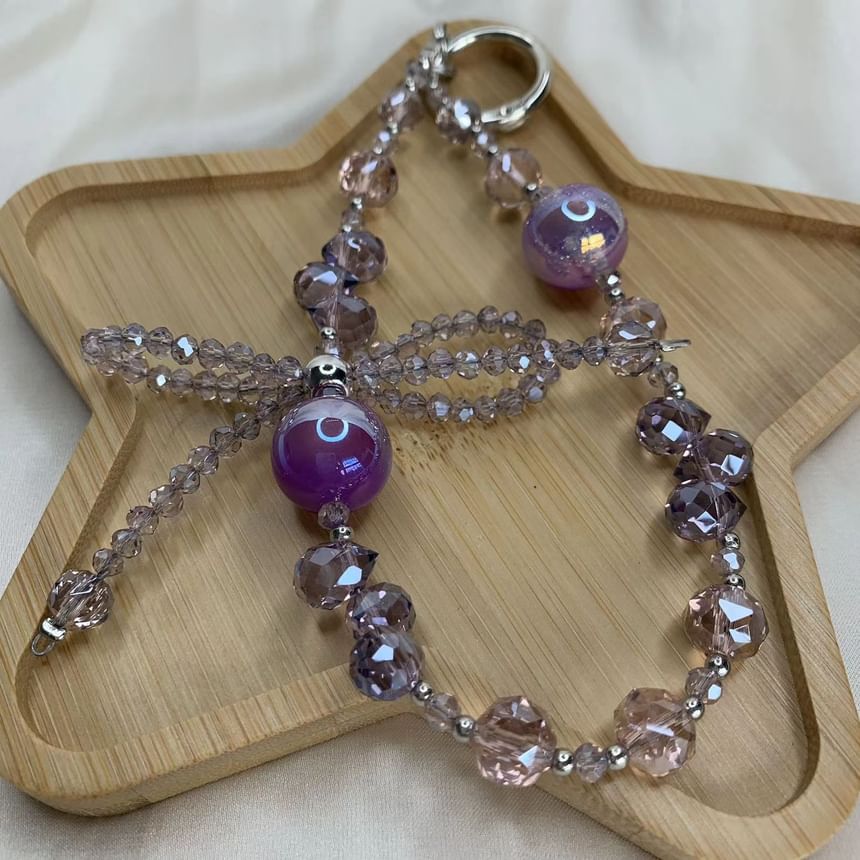 Beaded Strap Phone Faux Bow Crystal Wrist