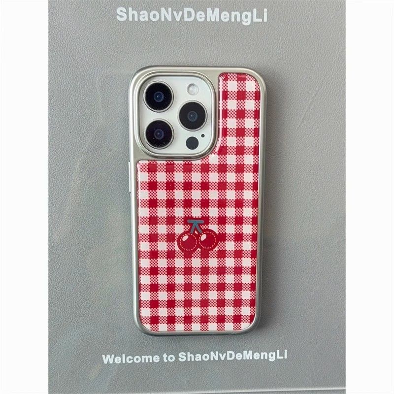 Cherry Gingham Print Phone Case