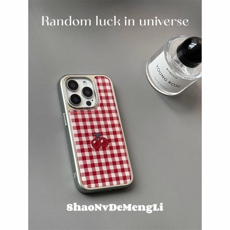 Cherry Gingham Print Phone Case