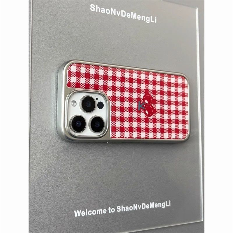 Cherry Gingham Print Phone Case