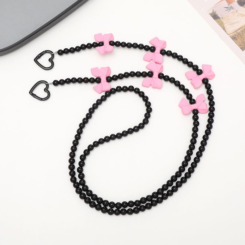 Phone Bow Bead Lanyard