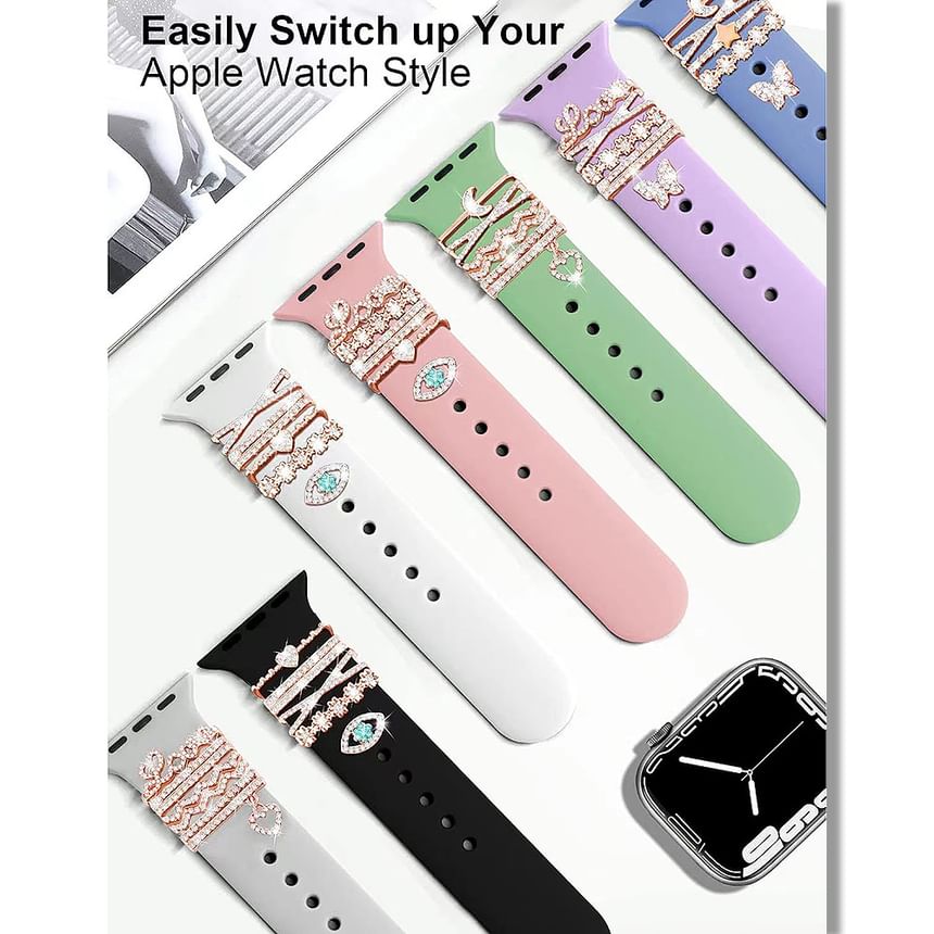 Rhinestone Band Apple Charm Designs) for (Various Watch