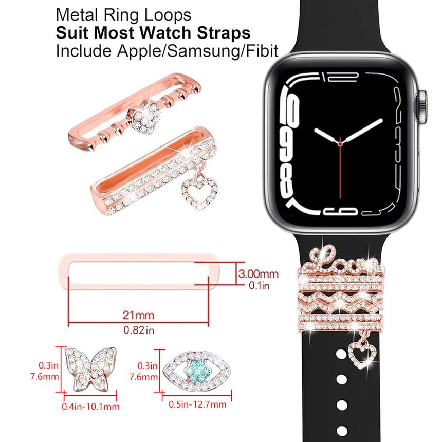 Rhinestone Band Apple Charm Designs) for (Various Watch