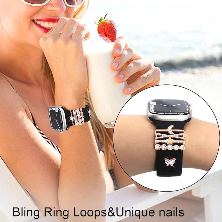 Rhinestone Band Apple Charm Designs) for (Various Watch