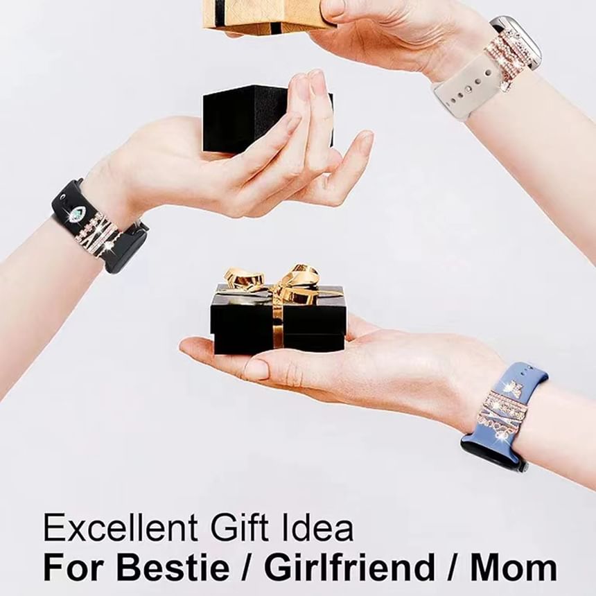 Rhinestone Band Apple Charm Designs) for (Various Watch