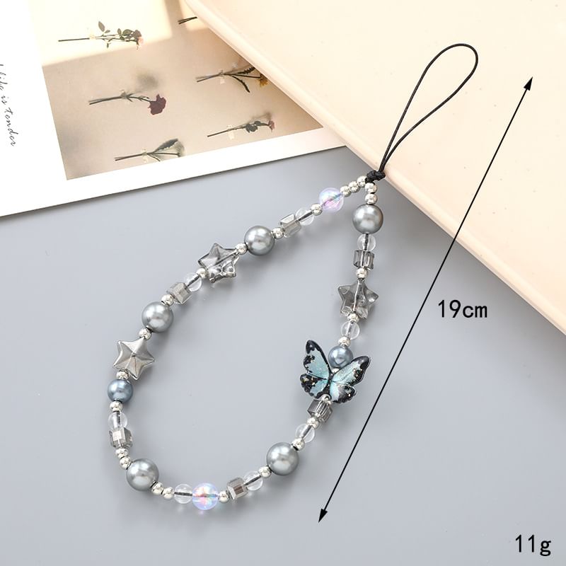 / Bead Star Phone Butterfly Bow Strap