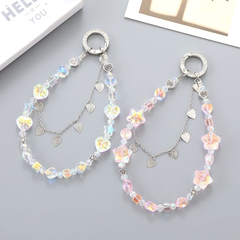 Heart Strap Crystal Phone Faux