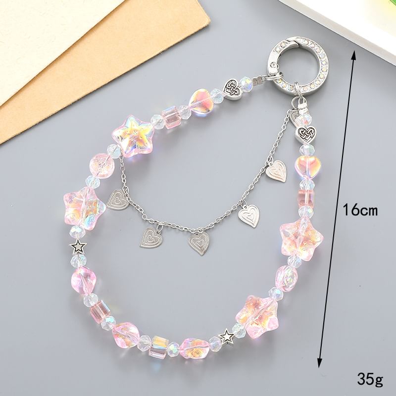 Heart Strap Crystal Phone Faux