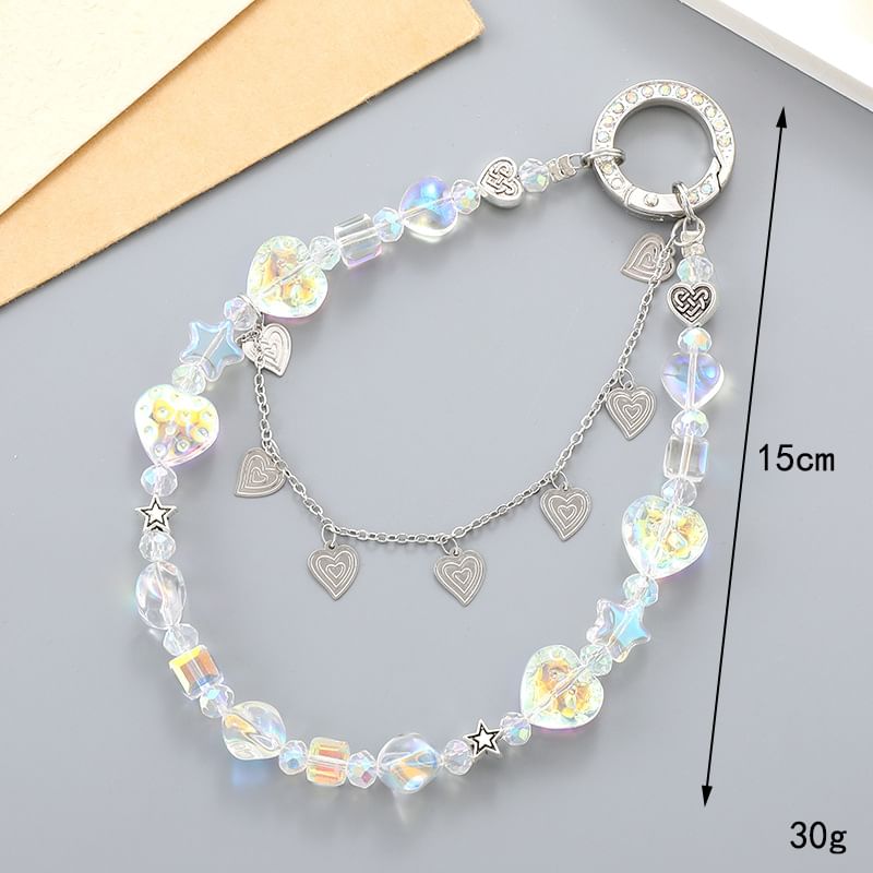 Heart Strap Crystal Phone Faux