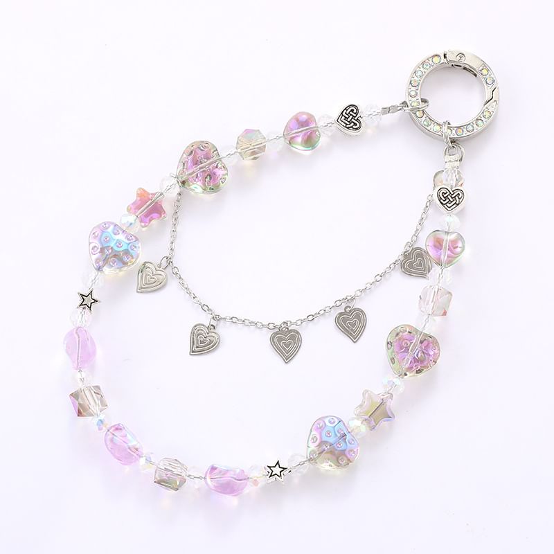 Heart Strap Crystal Phone Faux