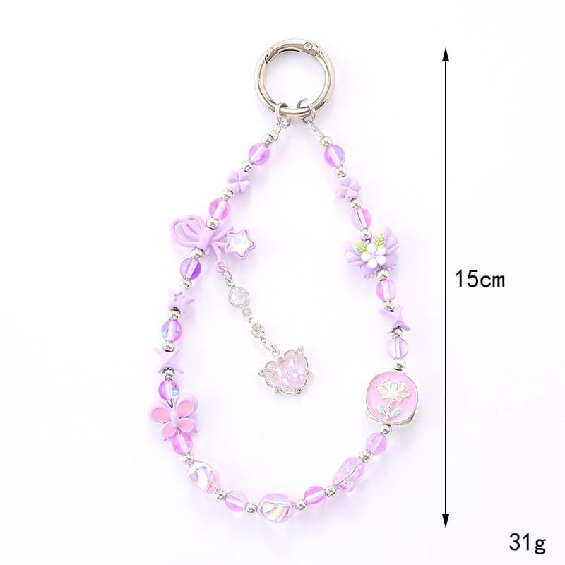 Clover Strap Faux Crystal Phone Bow