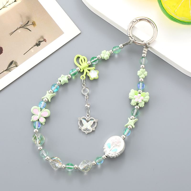 Clover Strap Faux Crystal Phone Bow