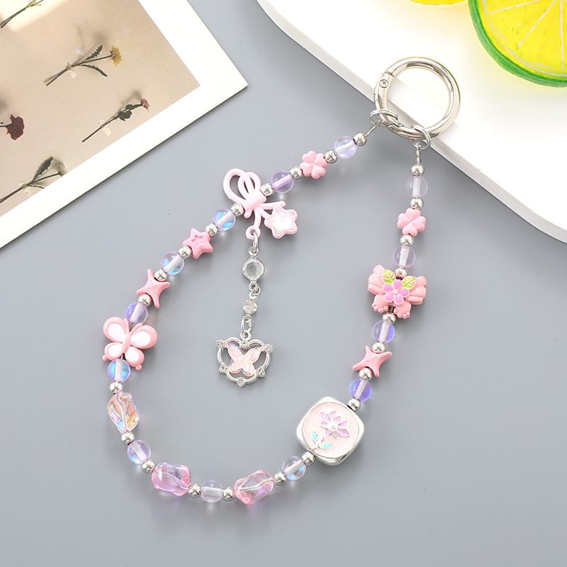 Clover Strap Faux Crystal Phone Bow