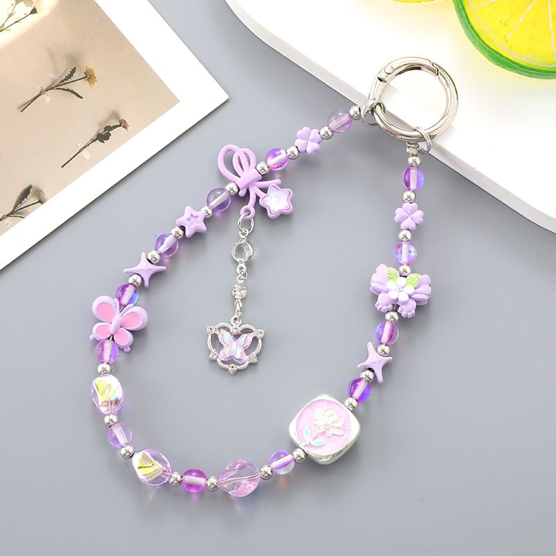 Clover Strap Faux Crystal Phone Bow