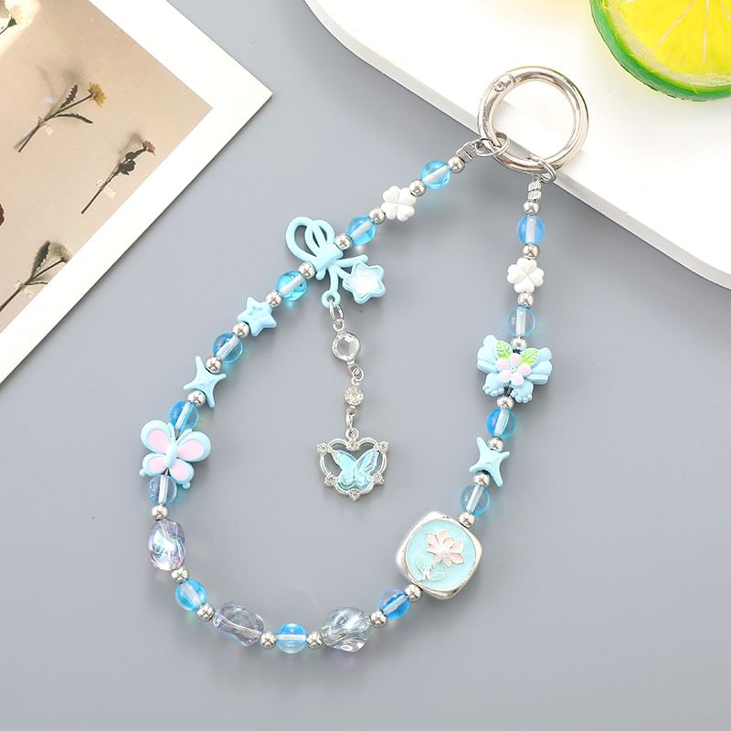 Clover Strap Faux Crystal Phone Bow