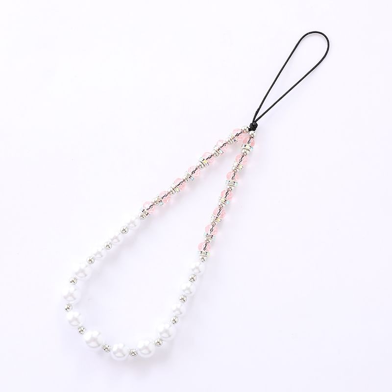 Strap Pearl Rhinestone Faux Phone
