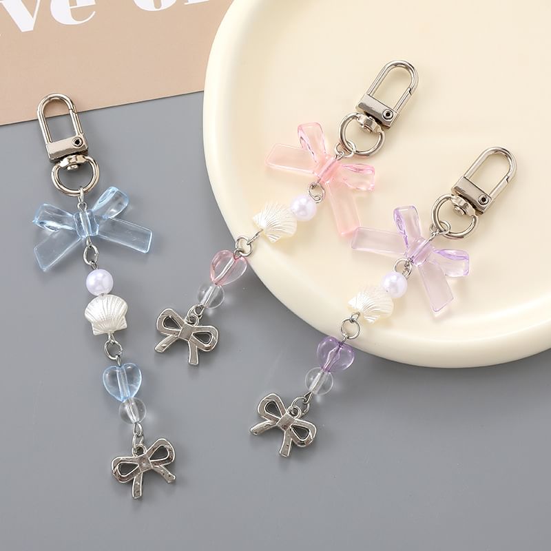 Faux Pearl Phone Bow Charm