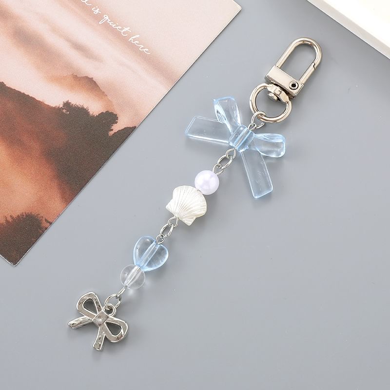 Faux Pearl Phone Bow Charm