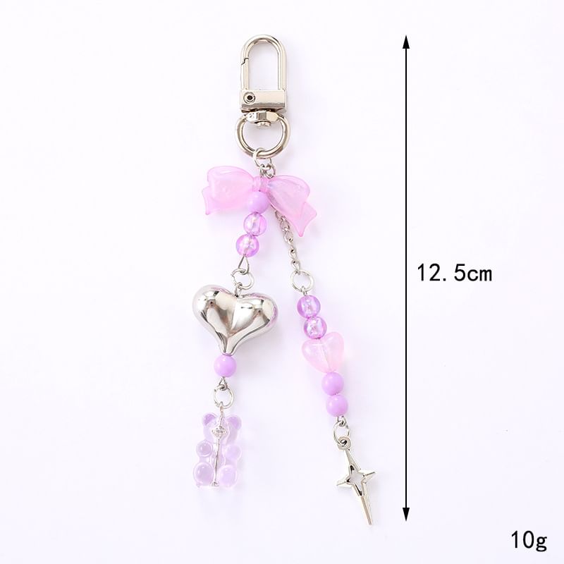Phone Bow Bear Heart Charm