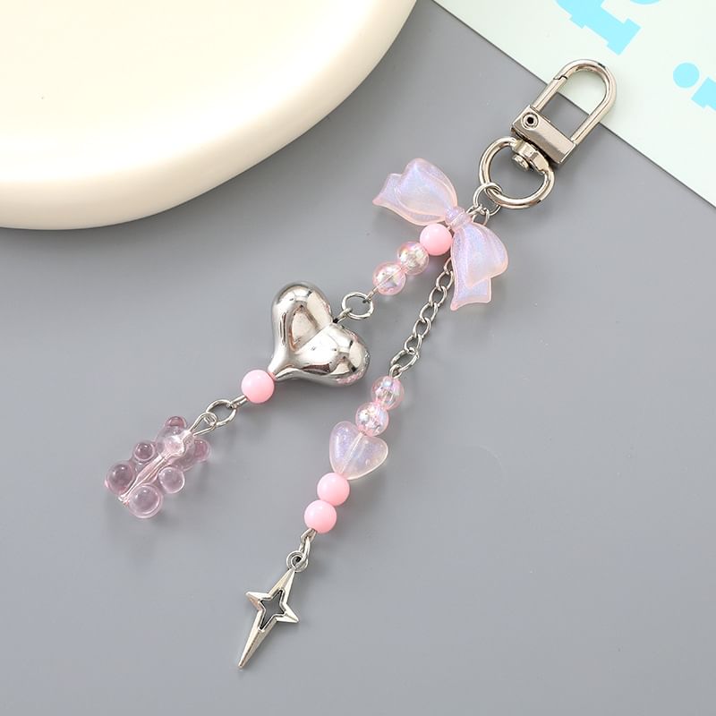 Phone Bow Bear Heart Charm