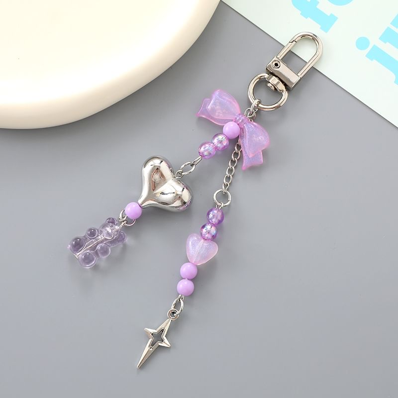 Phone Bow Bear Heart Charm
