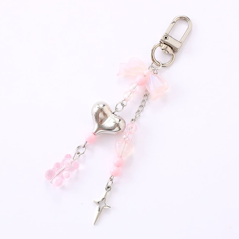 Phone Bow Bear Heart Charm