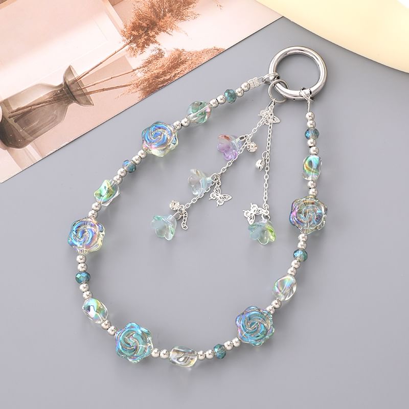 Strap Phone Floral Bead