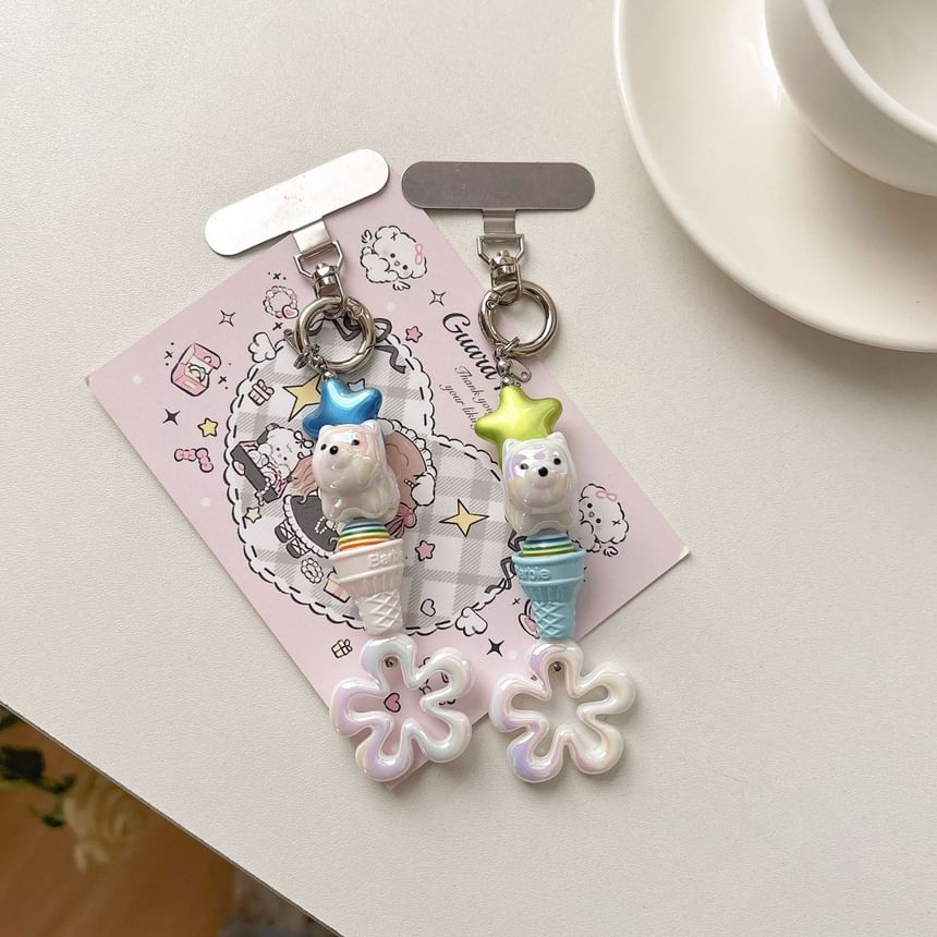 Cream Ice Pad Floral Lanyard Phone Charm Designs) with (Various