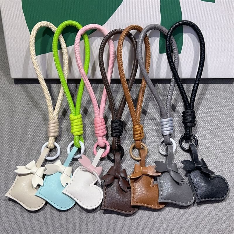 Leather Phone Lanyard Bear with Strap Faux and Pad