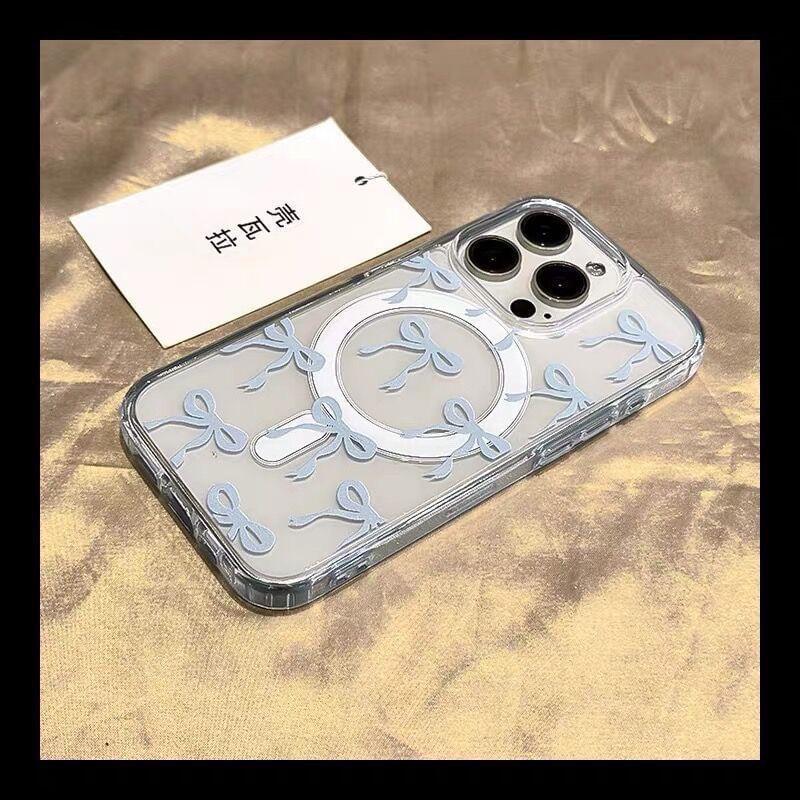 (Compatible Magnetic Transparent with MagSafe) Phone Case Bow