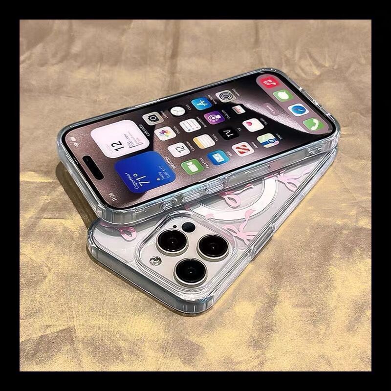 (Compatible Magnetic Transparent with MagSafe) Phone Case Bow