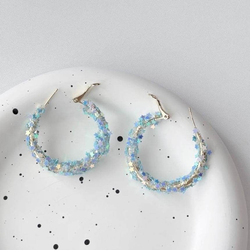 Earring Alloy Butterfly Hoop