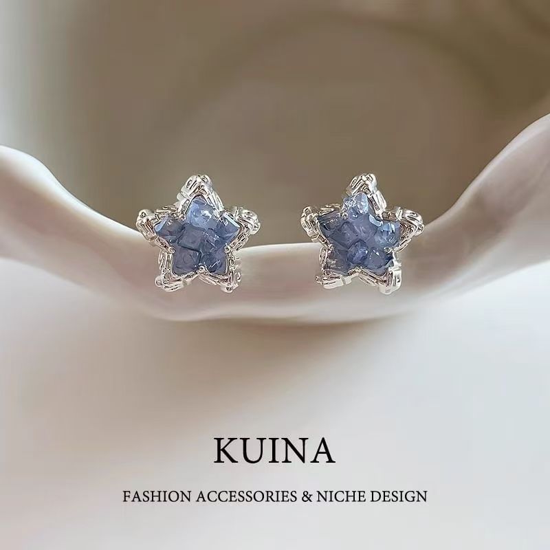 Earring Alloy Faux Star Stud Crystal