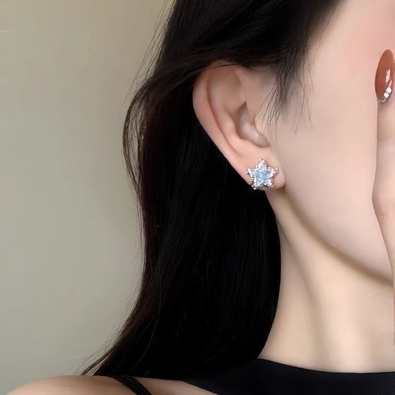 Earring Alloy Faux Star Stud Crystal