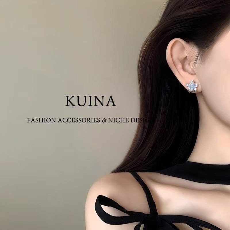 Earring Alloy Faux Star Stud Crystal