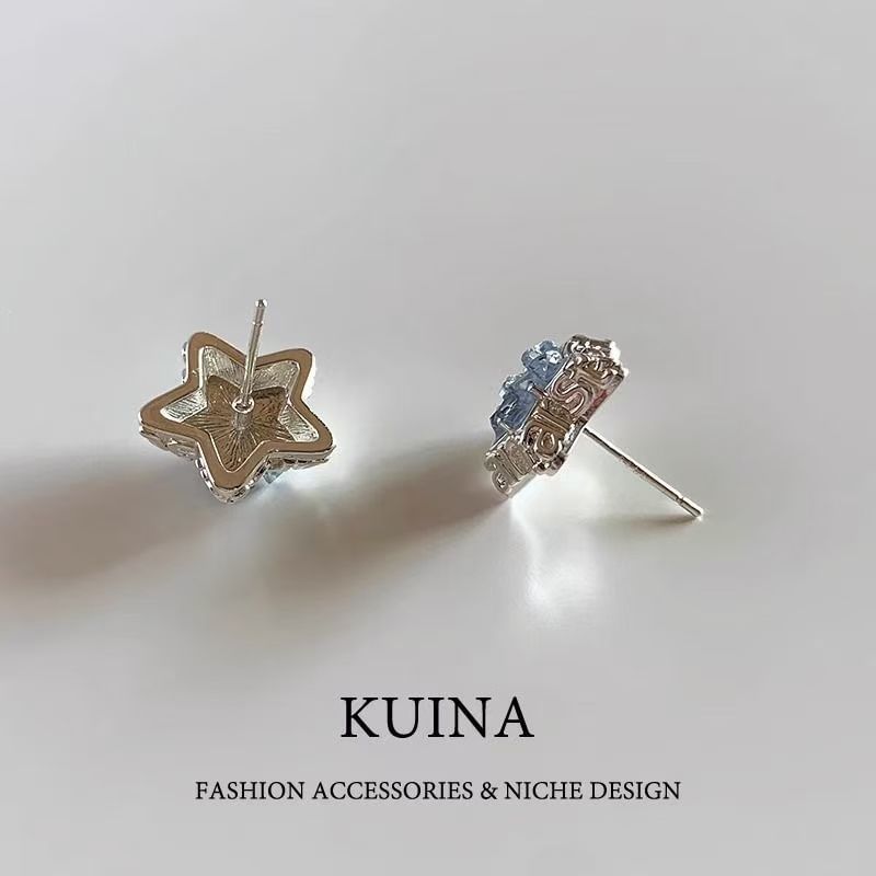 Earring Alloy Faux Star Stud Crystal